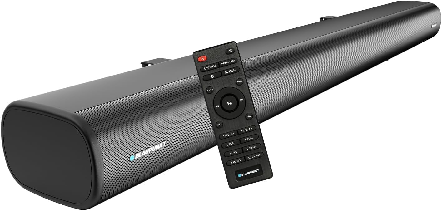 Blaupunkt Newly Launched SBA01 Krisp Dolby Audio 100W Wireless Bluetooth Standalone Soundbar with HDMI-ARC, Optical, Aux-in, USB & Bluetooth I Multiple Connectivity I Remote Control (Black)