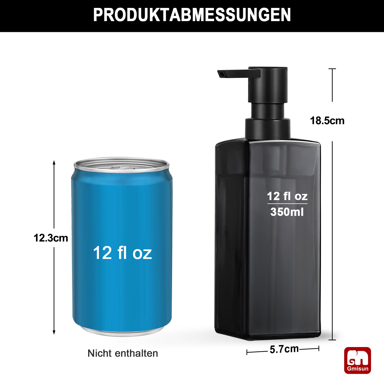 GMISUN Dispenser di sapone nero, 2 pezzi dispenser di sapone con