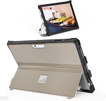 Case for 12.3" Microsoft Surface Pro 7+/7/6/5/4 Rugged Cover Case, with Surface Pen Holder, Compatible with Surface Pro Type Cover Keyboard,Translucent Black