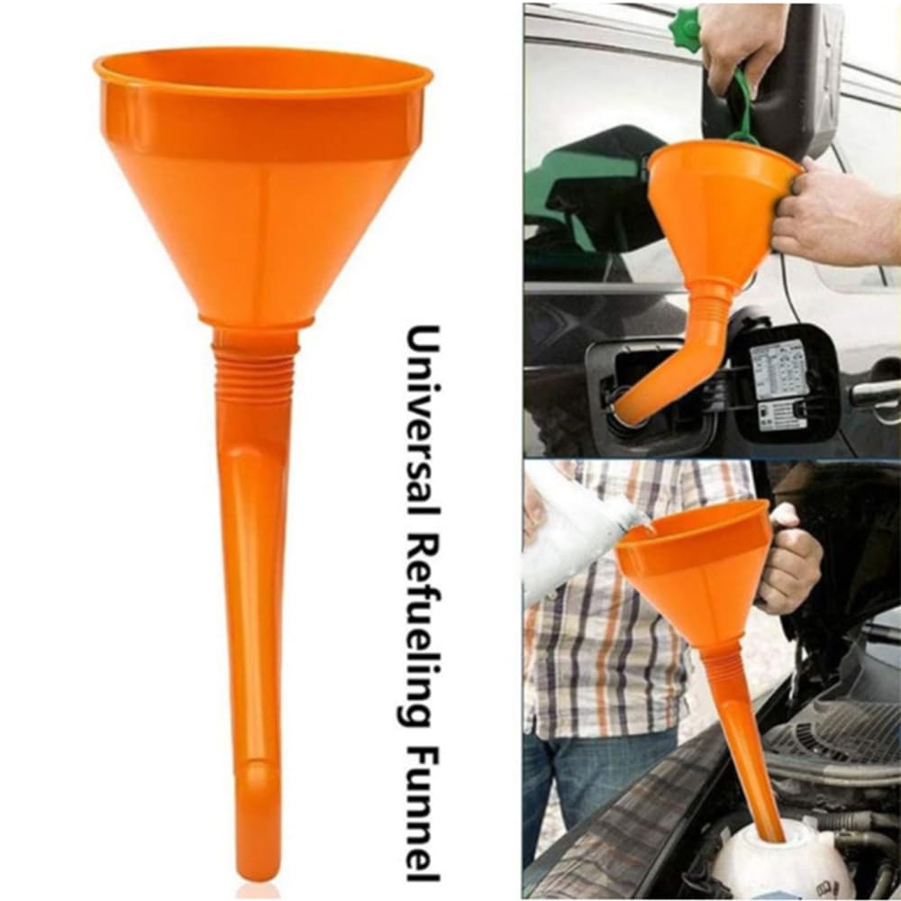 embudo de flexible para coche, Riloer embudo universal para gasolina y combustible de coche con filtro, embudo de combustible para lata de aceite, embudo de gasolina 14,5 cm/5,17 pulgadas
