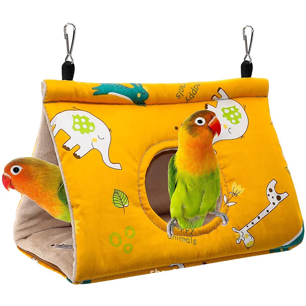 Amazon.co.jp: 小鳥の三角ベッド 文鳥寝床と遊び場 バードテント丸い穴