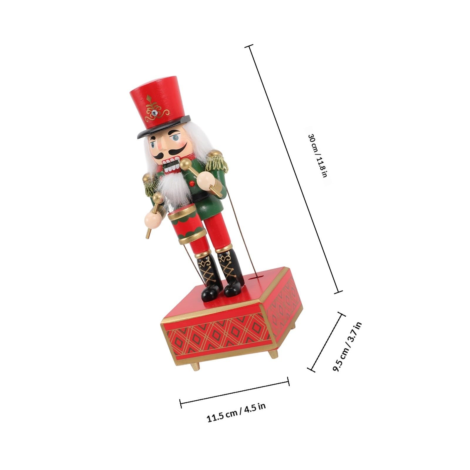 Weihnachts Spieluhr im Nussknacker Design 32cm Musikspiel und Tischdekoration für Festliche Weihnachtsstimmung
