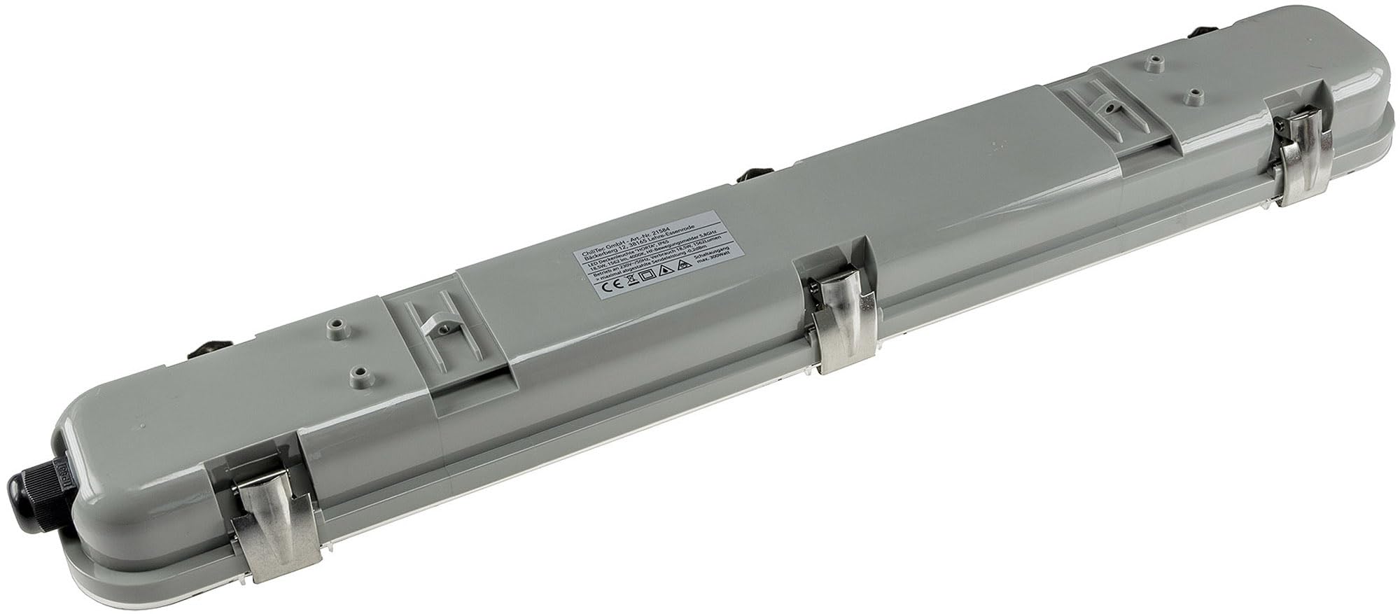 Lampa sufitowa LED HF z czujnikiem ruchu 18 W, 1350 lumenów, klasa wodoszczelno?ci IP65, odporna na warunki atmosferyczne, czujnik obecno?ci, zasi?g 8 m, neutralna biel 4000 K