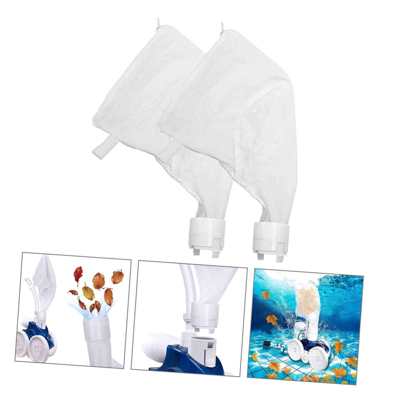 Toddmomy 4 Piezas Bolsa Piscina Protectores de Calcetines para Skimmer de Piscina Bolsa de Repuesto con Cremallera para 360 Bolsas de Basura de Piscina Red de Limpieza de Piscinas