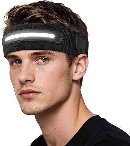 Miniatura 2 de Linterna frontal recargable de 230 de haz ancho, súper brillante para adultos, hasta 10 horas de iluminación con una sola carga, accesorios de