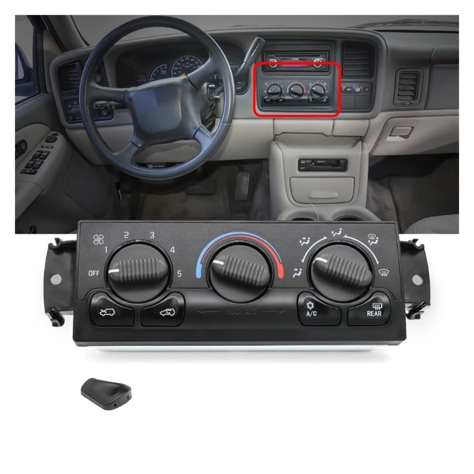 Panel de control de aire acondicionado del calentador 599-218 Botón de control del calentador manual compatible con C3500HD C1500 C2500 K1500