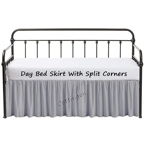 Dust Ruffle Bed Skirt with Split Corners for Day beds
