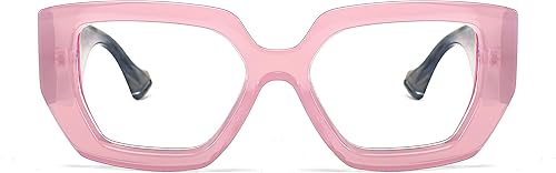 FEISEDY Gafas de luz azul para mujer, marco grueso cuadrado de gran tamaño, anteojos de computadora antifatiga ocular B4129