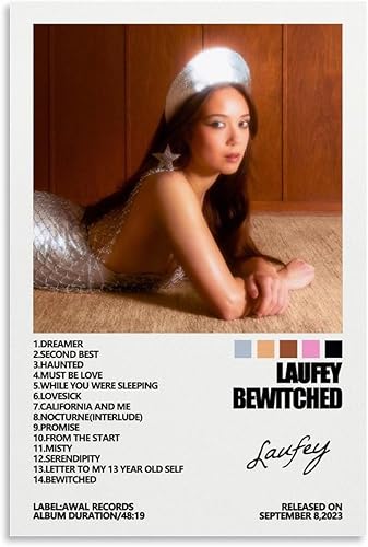 Laufey - Póster embrujado de la nueva cubierta del álbum de música, póster, pintura estética, arte de pared, lienzo para decoración de dormitorio,