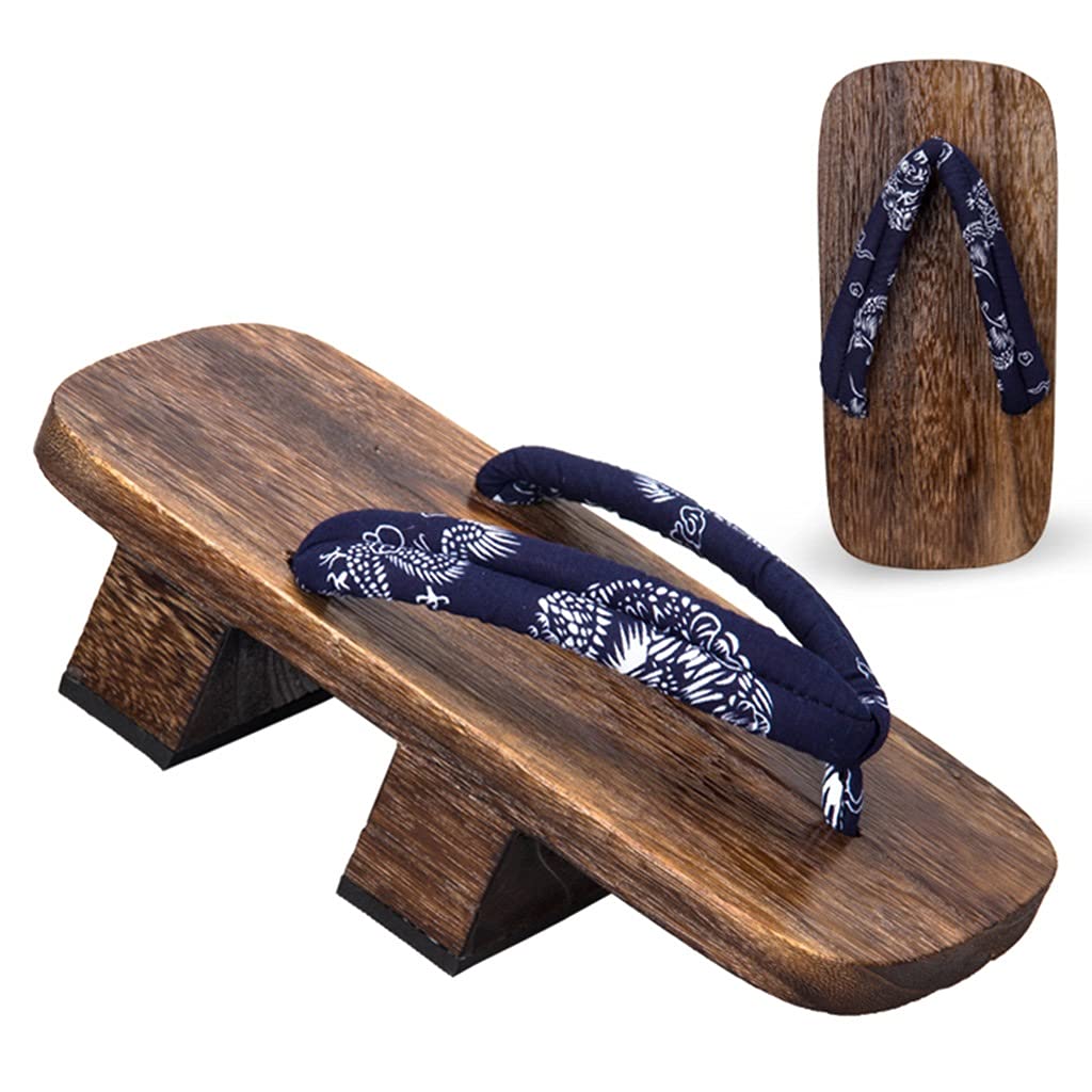YANGUYANGU Summer Slippers for Men’s, Wooden Traditional Kimono Geta Sandals Clogs, Wooden Geta Sandals Clogs Flip Flop Two-Teeth Japanese Traditional High Heel Slippers for Men