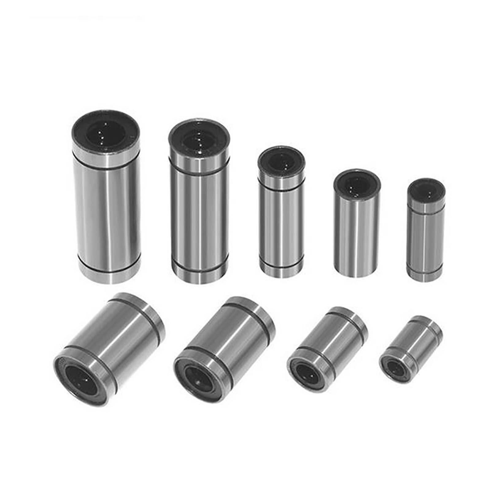 yaoqijie 12 pz/lotto LM8UU Cuscinetti lineari LM10UU LM12UU LM16UU Boccola lineare 8 mm Per Rod Linear Rail Shaft Parti in alluminio durature (lunghezza guida: LM10UU)