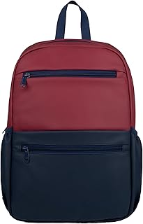 F Gear Zest Maroon Navy Blue 10L Daypack | Premium Art Leather Fabric | 1 Compartment & 2 Pockets | Compact Lightweight Durable Water-Resistant Small Bag | For College, School, Travel & Everyday Use