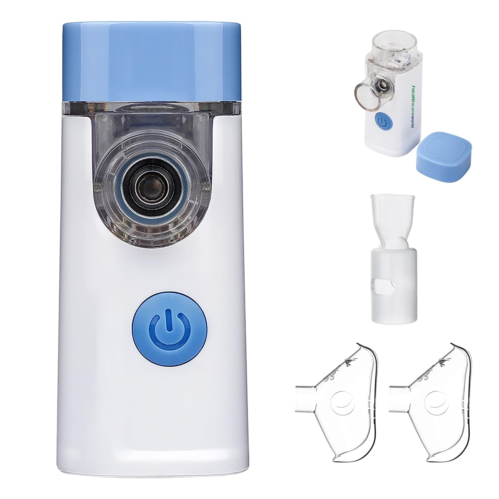 Portable Nebulizer Machine for Adults & Kids – Silent Handheld Rechargeable Mesh Nebulizer with 2 Masks & Mouthpiece – Ultra-Quiet 25dB Inhaler for Asthma, COPD, Home & Travel Use