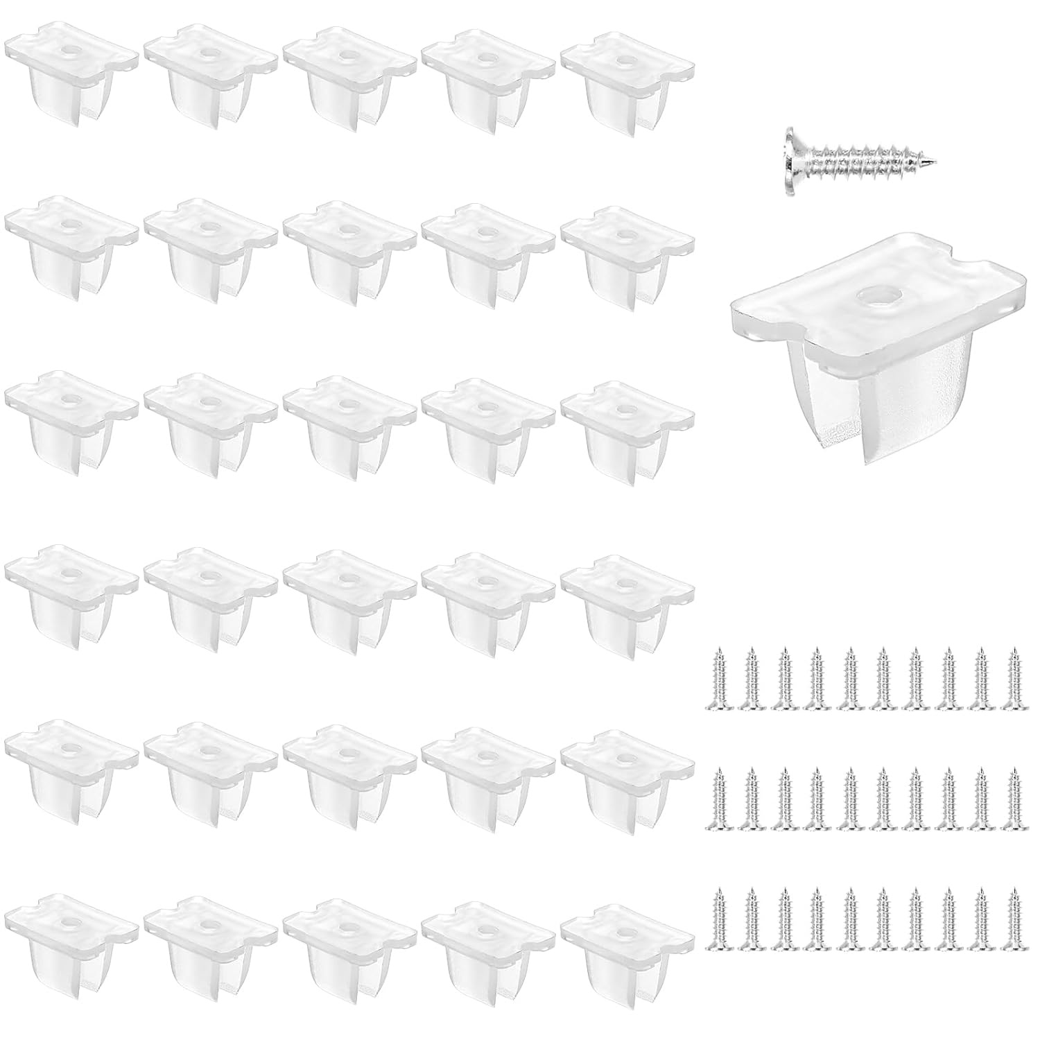 30 Set Rope Light Mounting Clips, LED Strip Clips with Screws, Rope ...