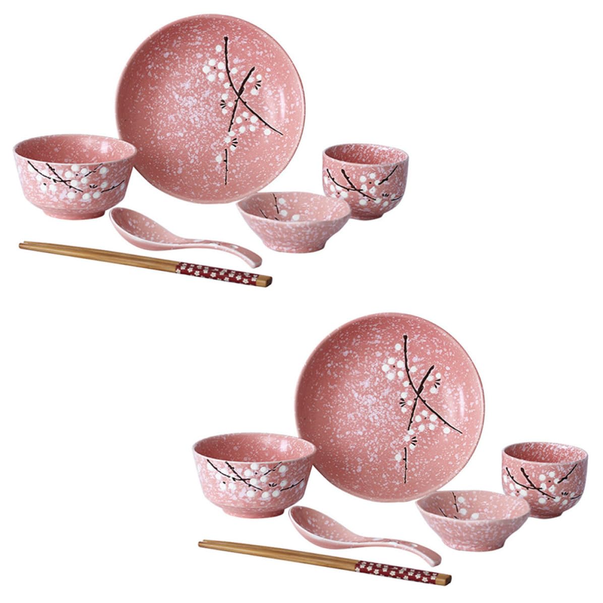 Tofficu Kit de Vaisselle Céramique Japonaise 12 Pièces pour Maison, Design Délicat, Ensemble Complet pour Dîner à Domicile, Matériau en Céramique