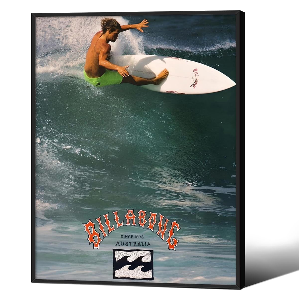 90s Beach Ocean Surf Posters Summer Surfing Wall Art 08x10 inch Black Framed Trendy Coastal Surfer Picture Prints for Apartment Bedroom Wall Decor