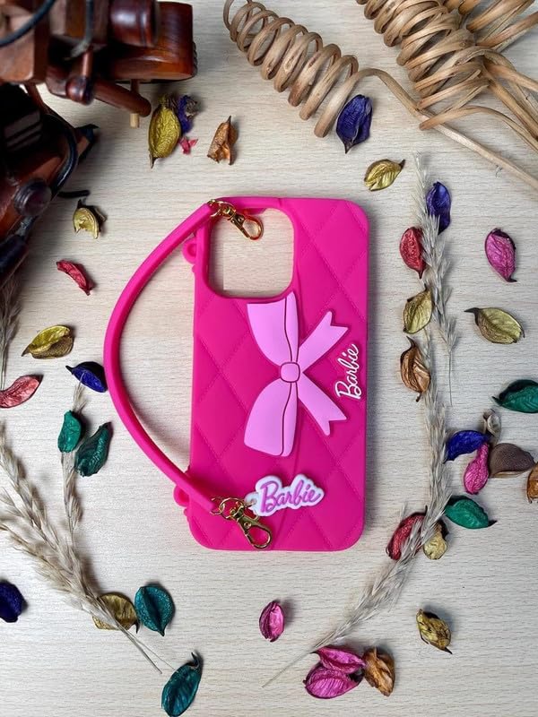 Image of COVERLY Luxury Sling Bag Doll Bow Phone Case Cover for iPhone 15 Pro Max Handbag Purse Doll Case with Strap,Wallet Phone Chain Cover | Fashion iPhone 15 Pro Max Case | Stylish iPhone 15 Pro Max Case