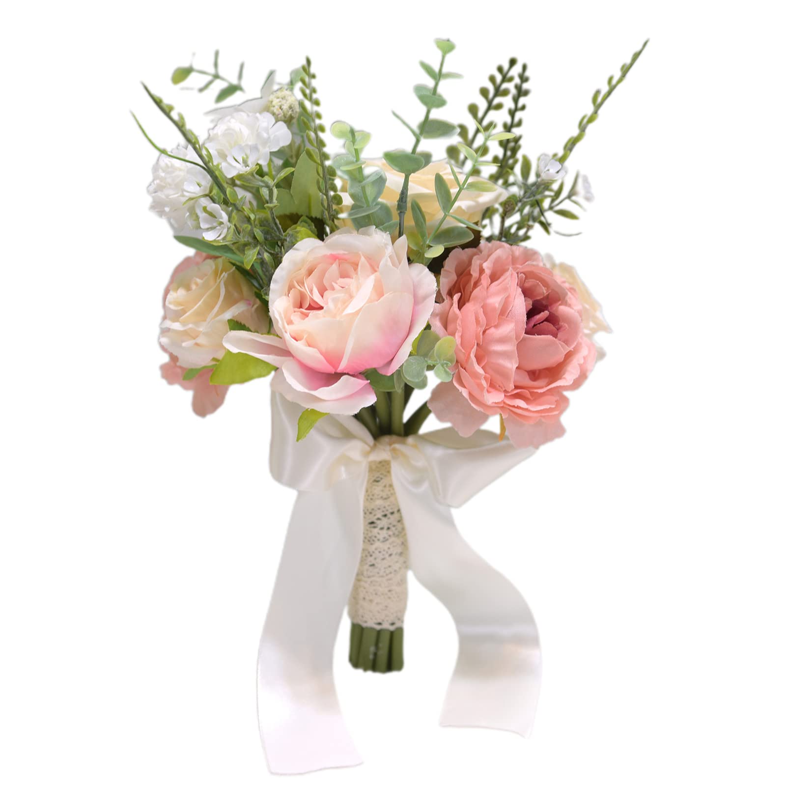 VNEEDM Künstlicher kleiner Blumenstrauß mit Schleife, für Brautjungfern, Simulationsstrauß für Hochzeit, Braut, Fotografie, Requisiten, Geschenk
