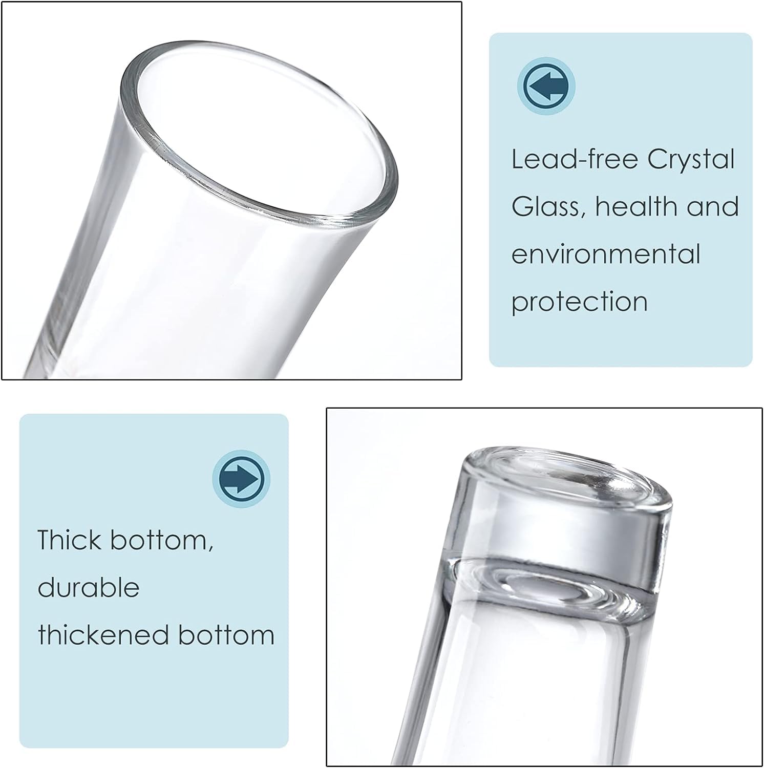 BINZO Shot Glasses Set of 2, 30 ml, Shooter Glasses, Heavy Small Size Glasses for Whiskey, Vodka, Espresso Shot, Gin, Liquor, Peg Measurement, Alcohol, (Conical, 30 ml, Set of 2) 4