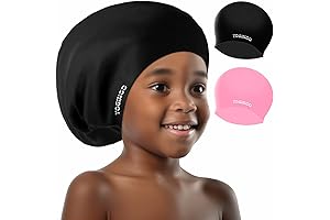 Kids Swim Cap for Braids Dreadlocks, Extra Large Swim Cap for Kids 6-14 Girls Boys