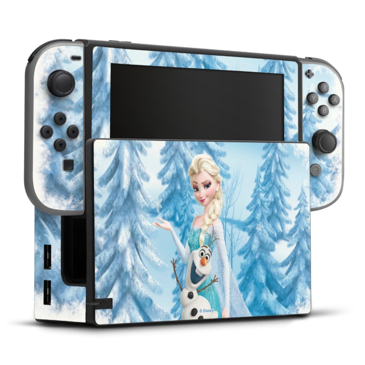 DeinDesign Autocollant Compatible avec Nintendo Switch Sticker Film Autocollant La Reine des neiges Elsa Produit sous Licence Officielle Disney