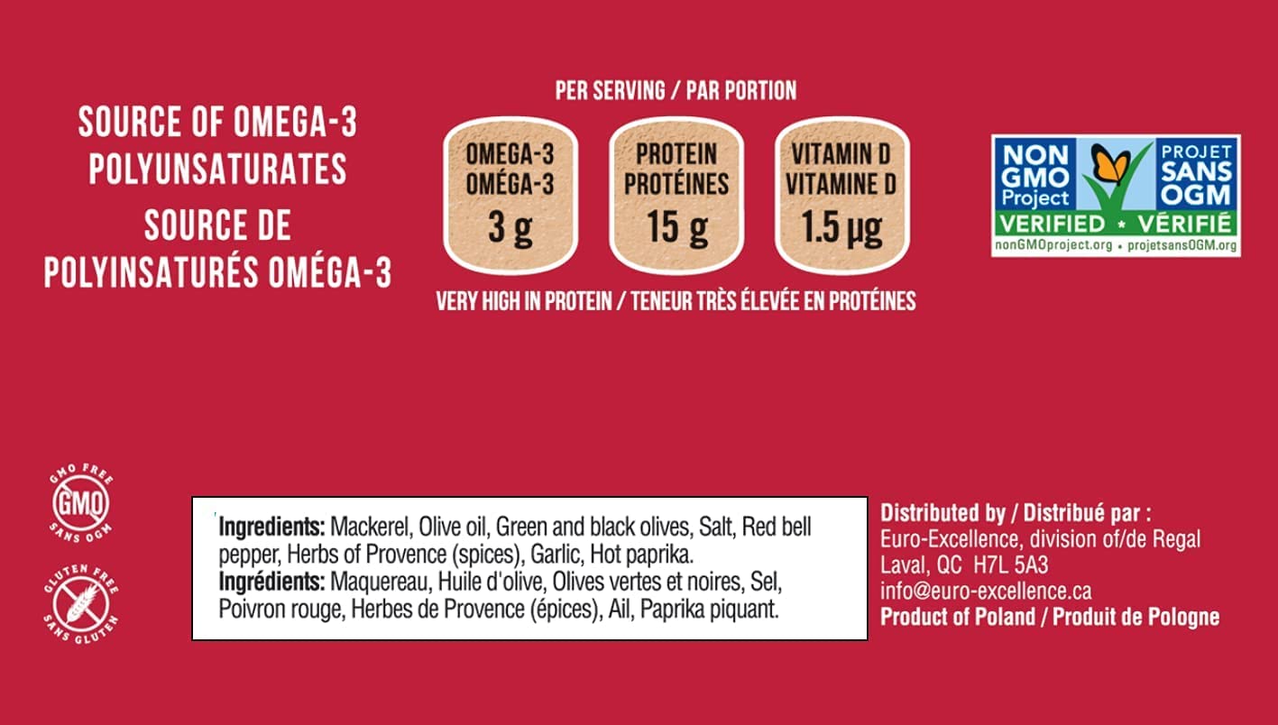 King Oscar, Skinless & Boneless Mackerel Fillets, Mediterranean Style, 115 Gram Cans (Pack of 12) - 4