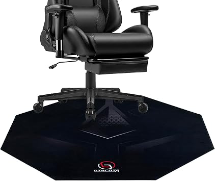 GTACITA Office Roller Chair Mat, Gaming Chair Mat, Suitable for Hardwood and Tile Floors, Anti - Slip and Noise - reducing, Ideal for Home Offices and Game Rooms, Octagonal Carpet Mat Black