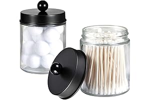 Amolliar Apothecary Bathroom Jars with Lids Organizer for Storage Vanity