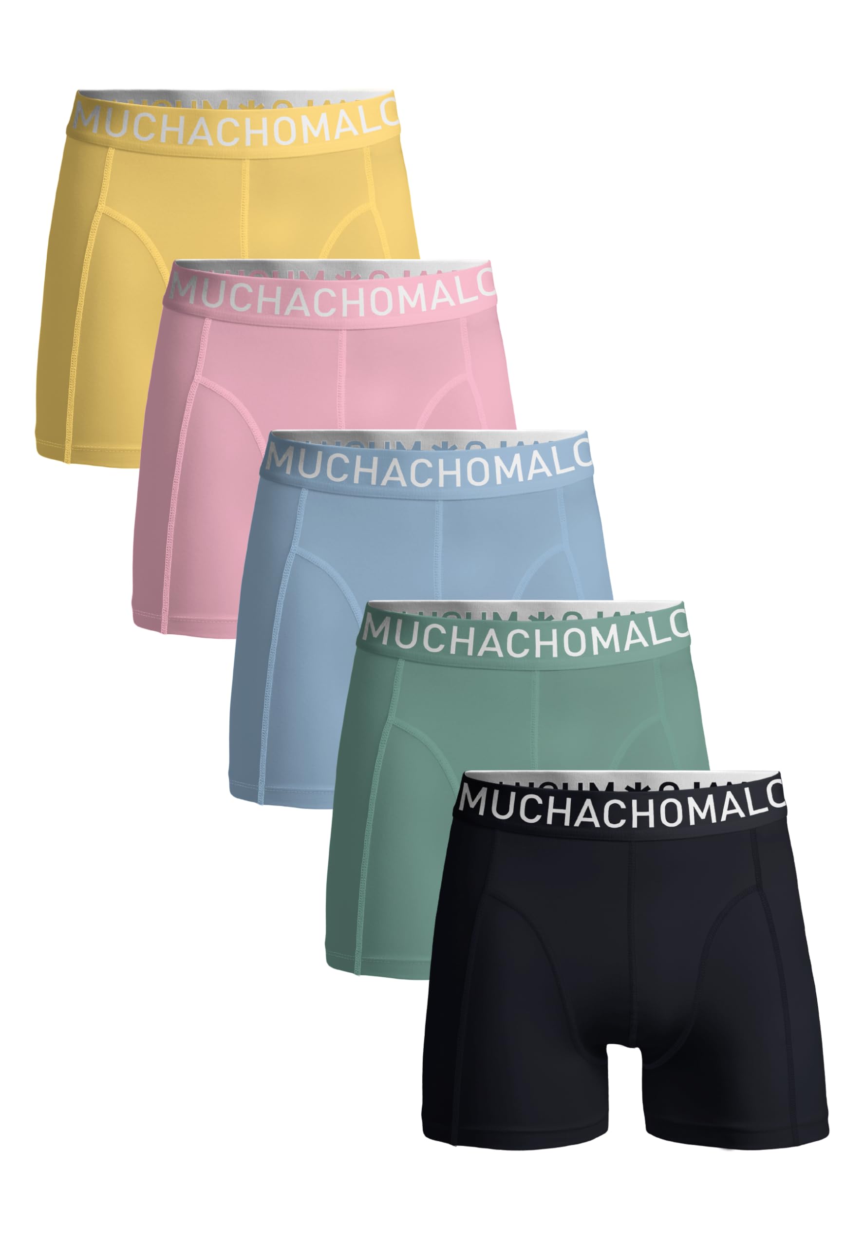 Muchachomalo Calzoncillos tipo bóxer para hombre, de algodón liso, paquete de 5 unidades, con ajuste clásico, con cintura elástica