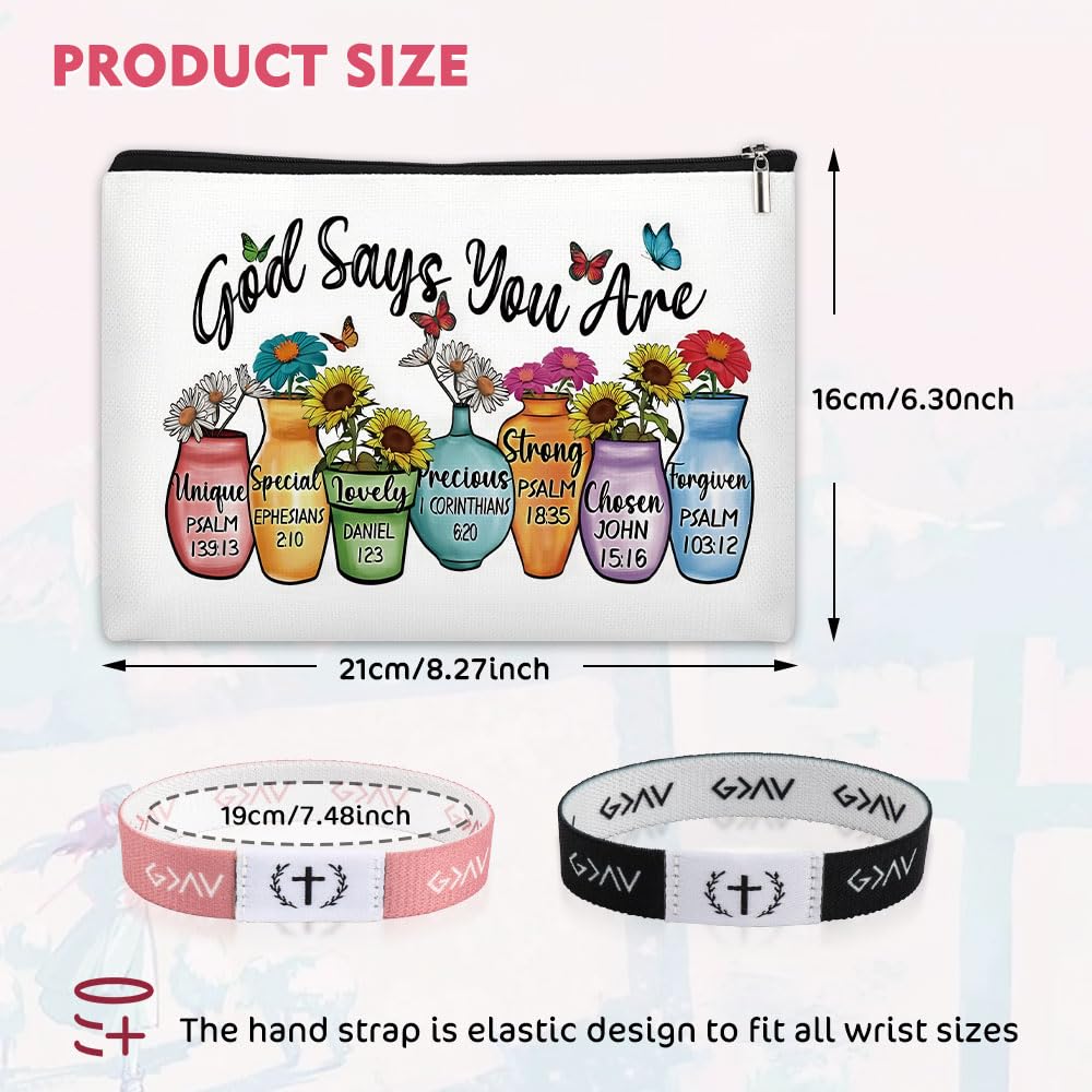 FIDWALL Christian Bible Verse Bracelets with NFC & Inspirational Makeup Bag - Image 4