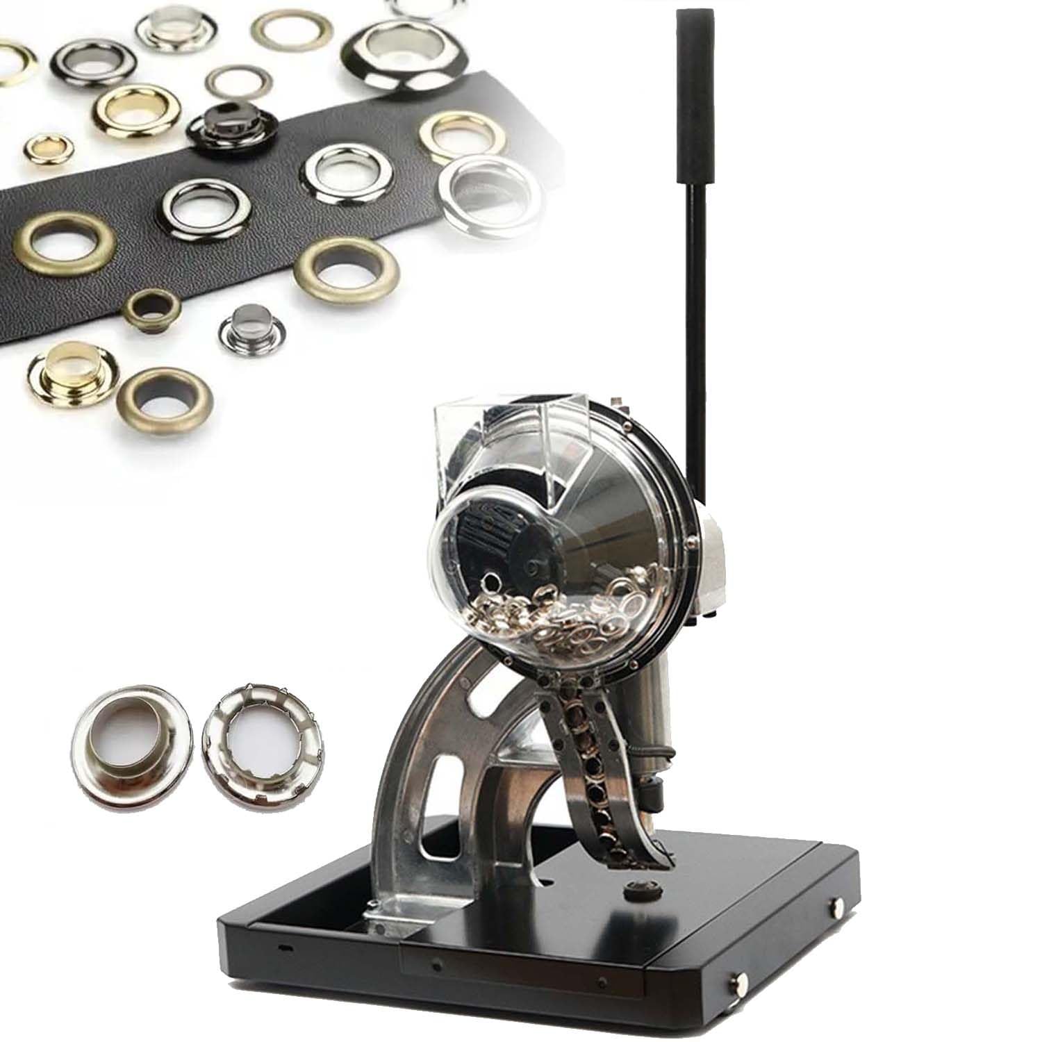 KJZQXYX Grommet Machine,Semi-Automatic Commercial Eyelet Feeding Tool,for Punching and Setting Metal Eyelets,for Banners and Awnings (12mm)
