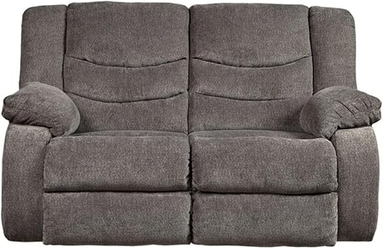 Signature Design by Ashley Tulen Wall Hugger Reclining Loveseat, Dark Gray