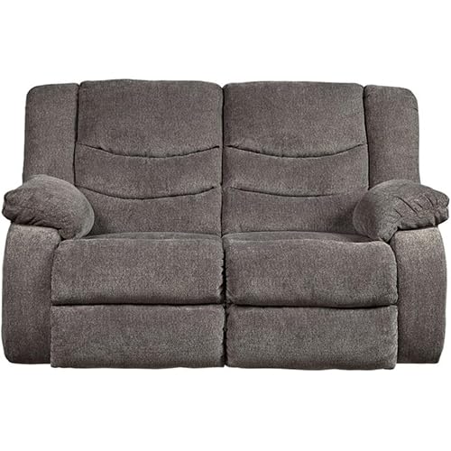 Signature Design by Ashley Tulen Wall Hugger Reclining Loveseat, Dark Gray