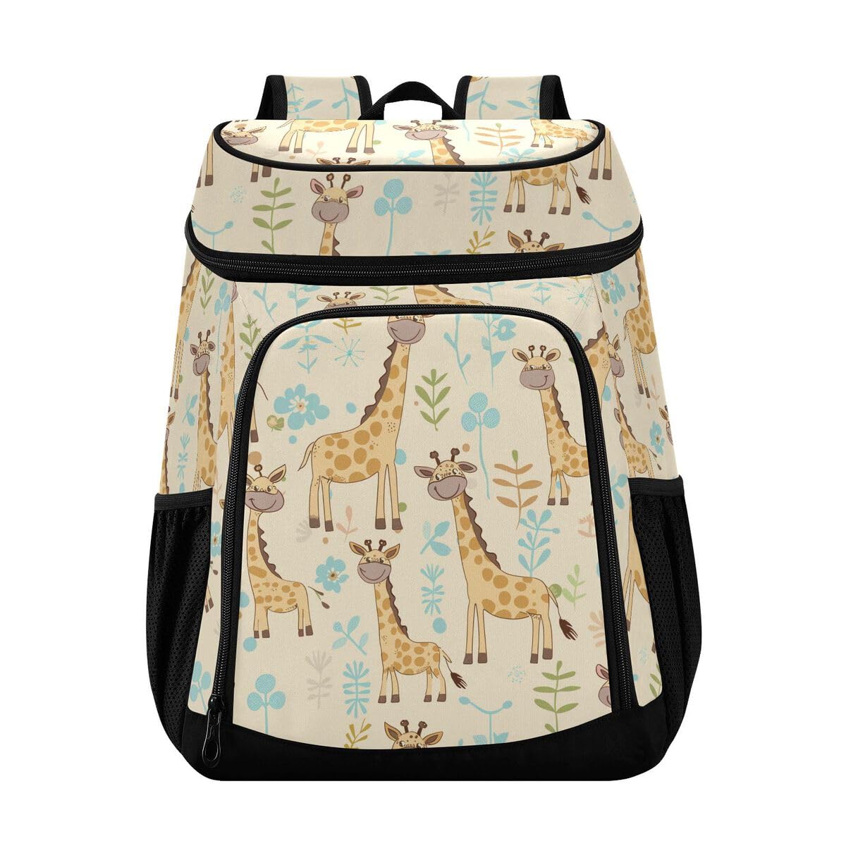 Giraffe Yellow Cooler Backpack Leakproof Insulated Lunch Cooler Bag 30 Cans Camping Backpacks for Road Trip Picnic Beach