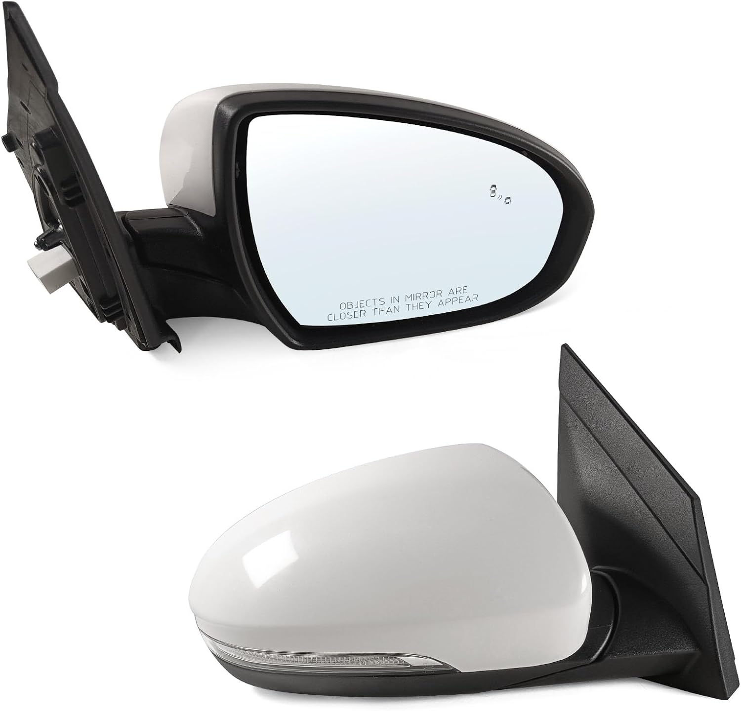 Right Passenger Side Mirror Assembly compatible with 2016 2017 2018 2019 2020 2021 Hyundai Tucson with Power Glass Heated Turn Signal Blind Spot Detection Can be DIY Paintable(8Pins)