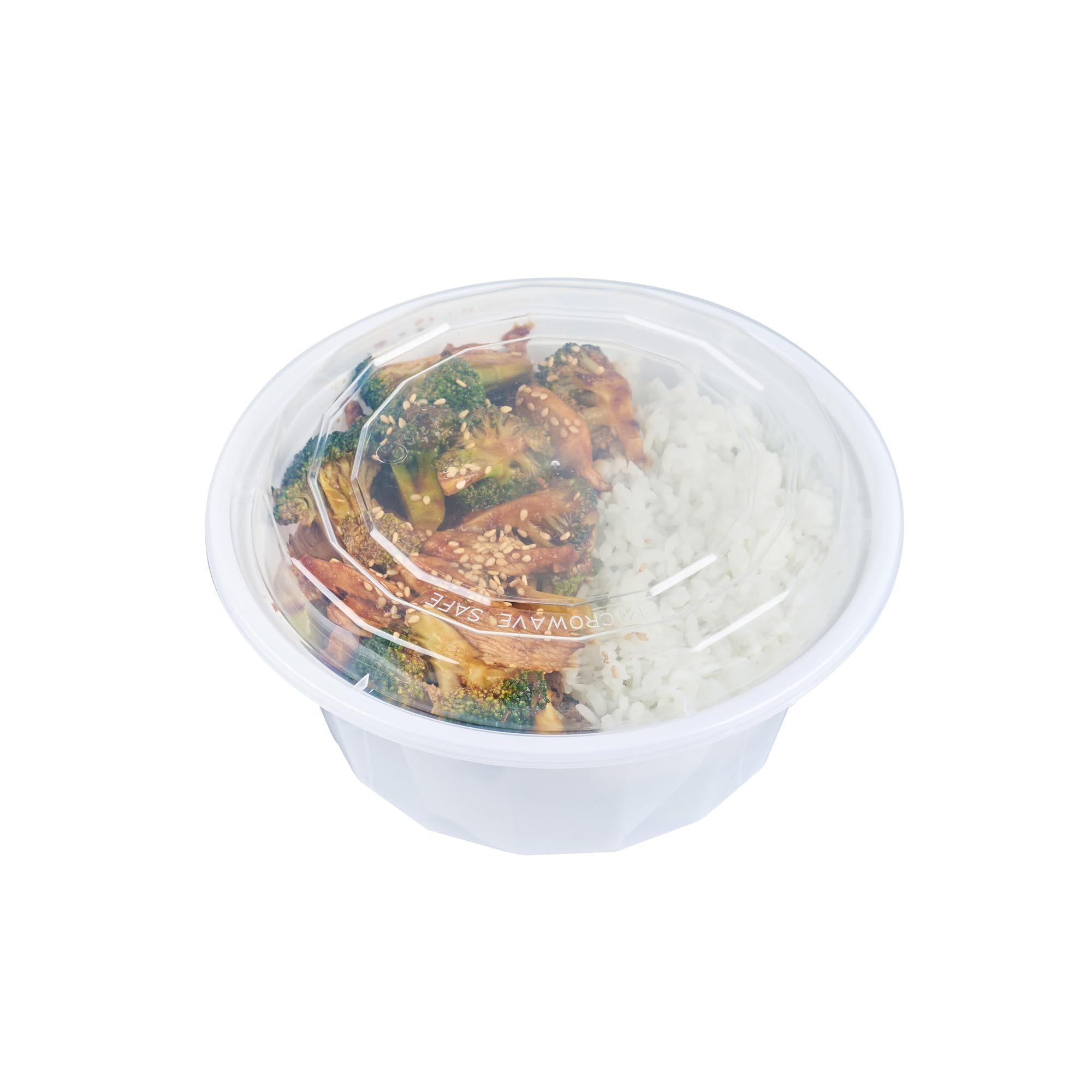 Restaurantware 100 Count Asporto Microwavable Collection Round PP To Go Box with Clear Lid