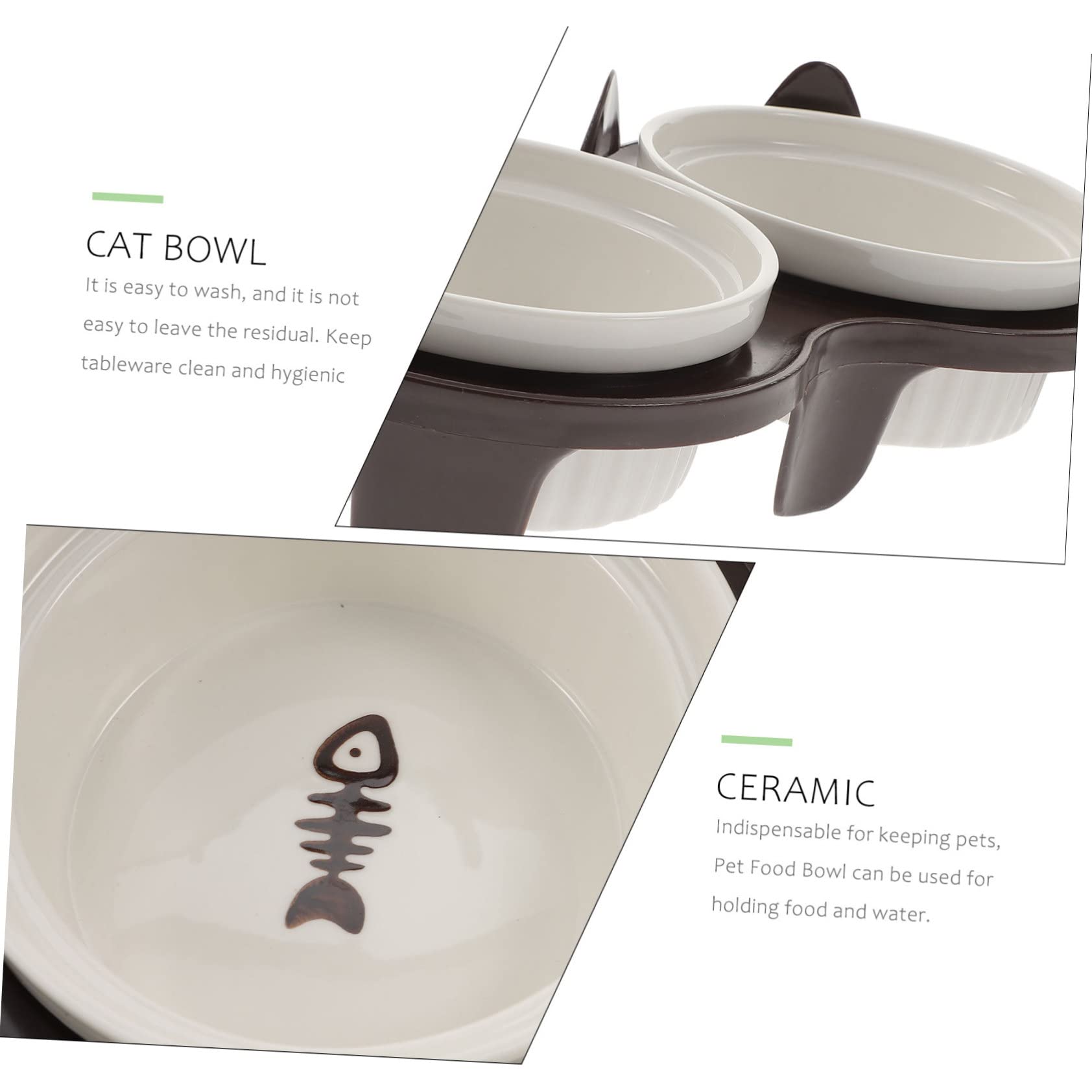 UKCOCO Gamelle pour Chat Céramique Antidérapante Pratique pour Nourrir Chat et Chaton avec Support Solide et Facile à Nettoyer