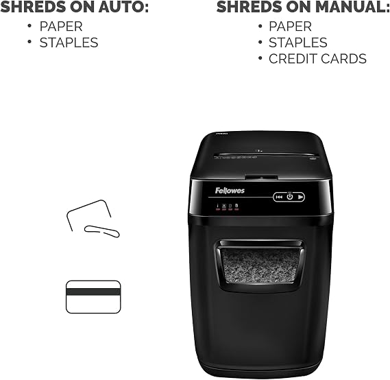 Fellowes AutoMax 200M Micro-Cut Auto Feed 2-in-1 Office Shredder with Auto Feed 200-Sheet Capacity (4656201)