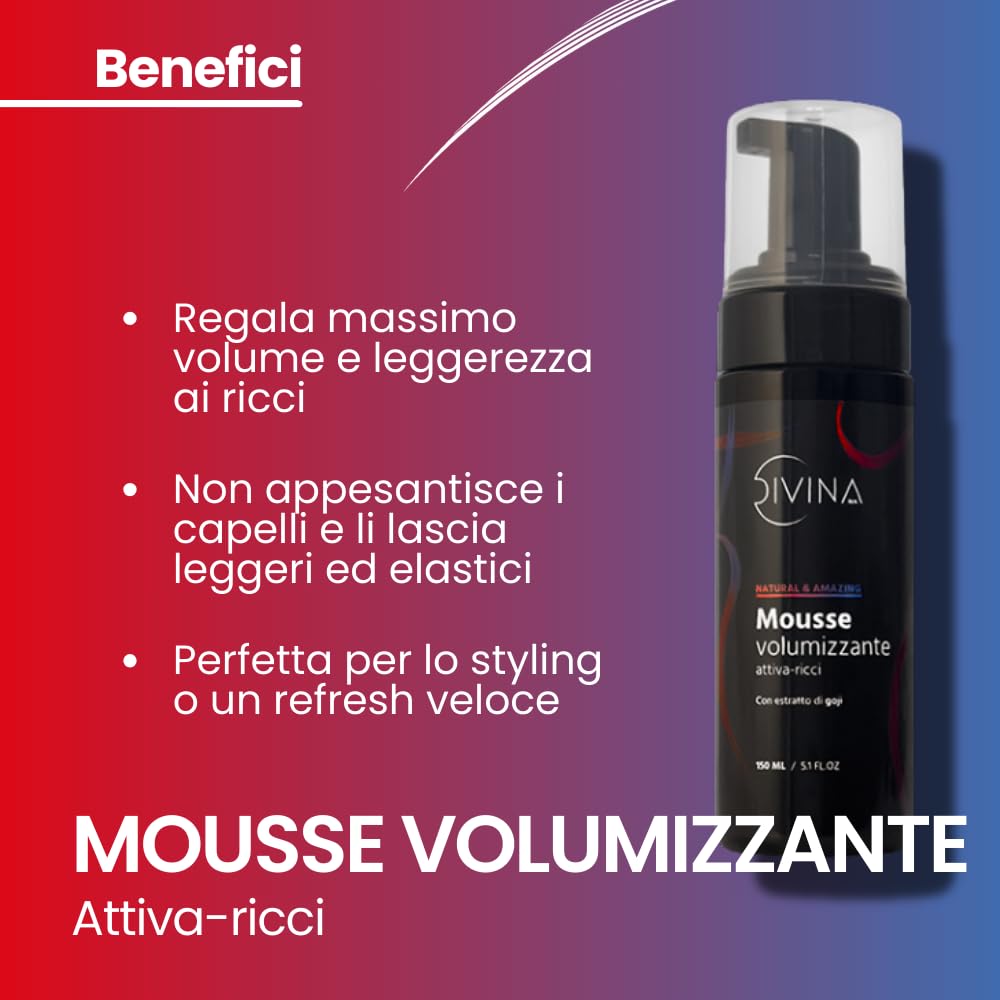 Kit Completo capelli per capelli ricci Natural&Amazing di DIVINA BLK, 7 prodotti inclusi, trattamento completo