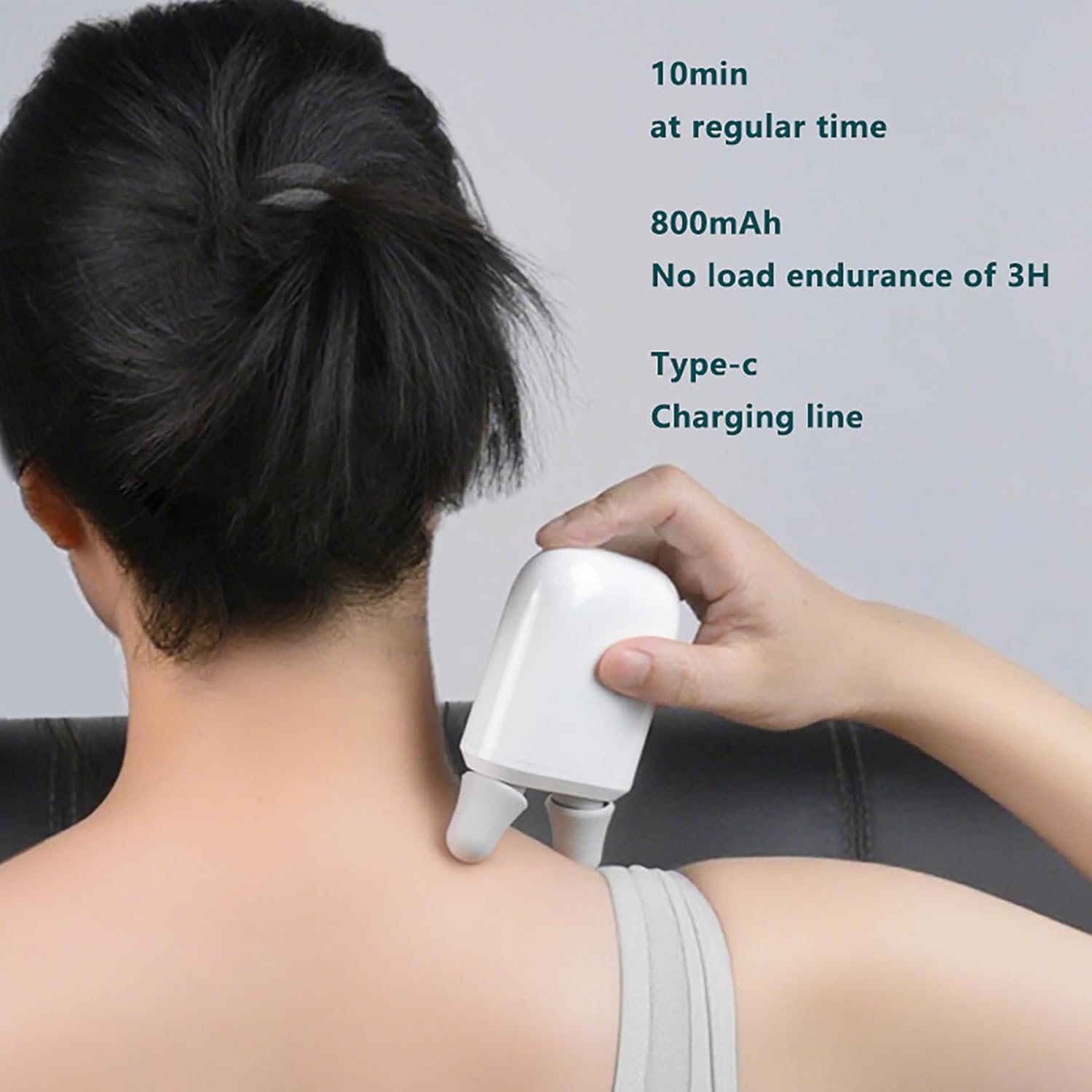 Handheld Massager, Mini Shiatsu Kneading Massager for Neck, Shoulder & Back Pain Relief, 169g Portable with 4 Heads & 3 Speeds, Ultra Quiet 55dB, Rechargeable Relaxation Gift for Office, Travel