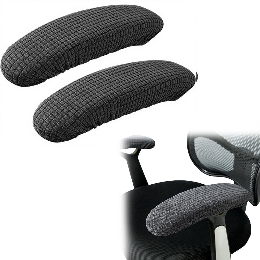 Office Chair Armrest Covers, 2 Pack Removable Washable Office Chair Armrest Covers Stretch Extendable Armrest Covers (Grey)