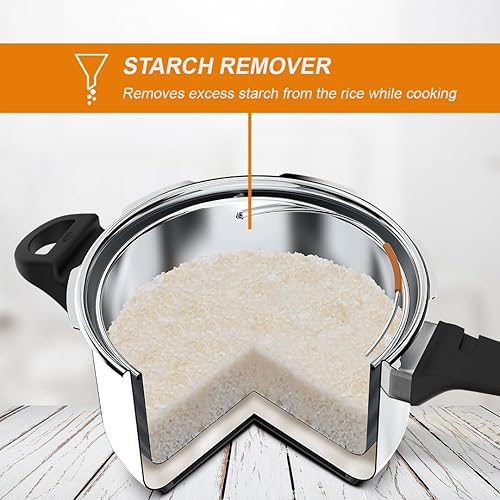 Miniatura 7 de Ultra 3 litros Duracook Dietcooker Olla a presión de acero inoxidable con tapa exterior con removedor de almidón