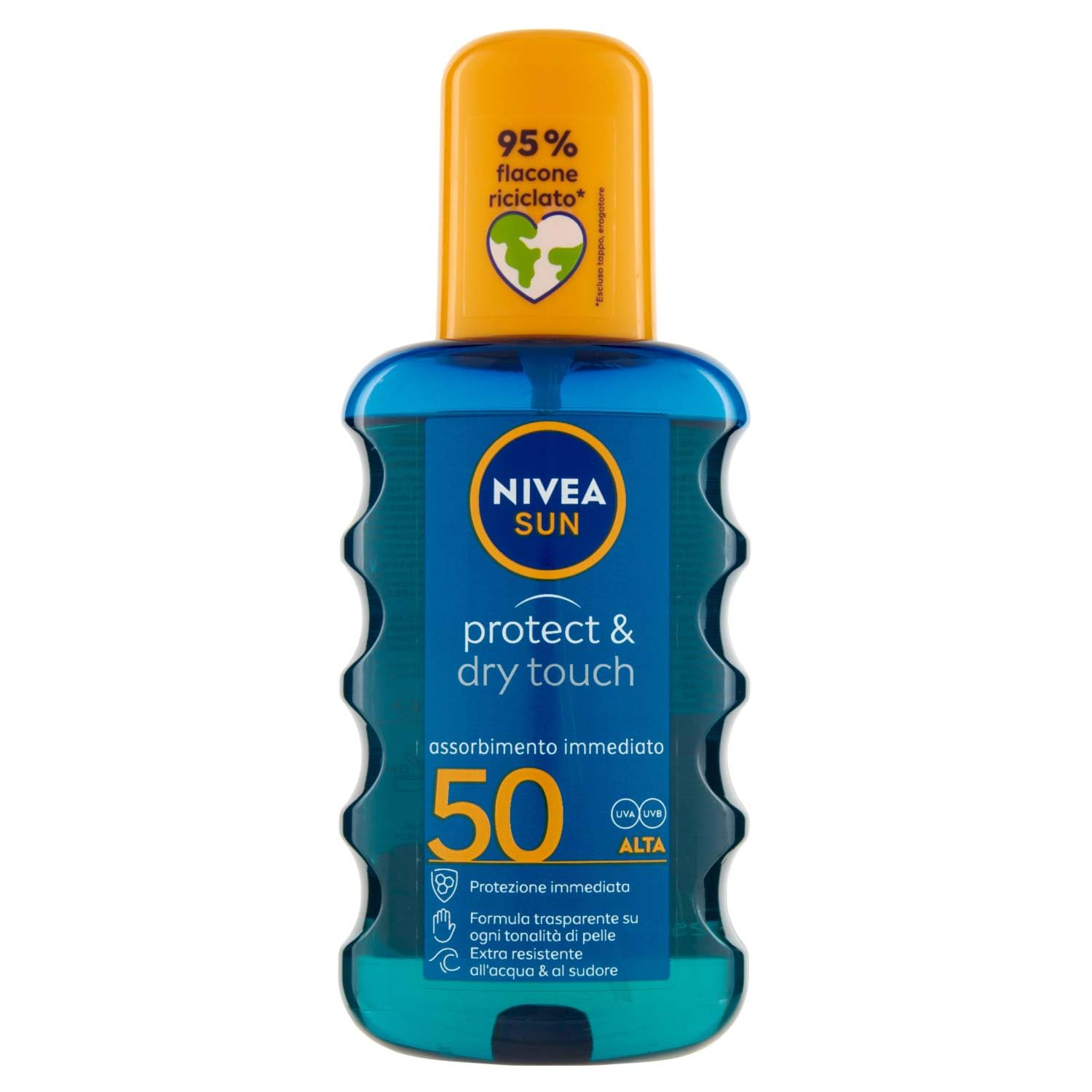 NIVEA SUN Protect & Dry Touch FP 50 Crème solaire 50 transparente et hydrofuge dans un flacon pulvérisateur pratique 200 ml