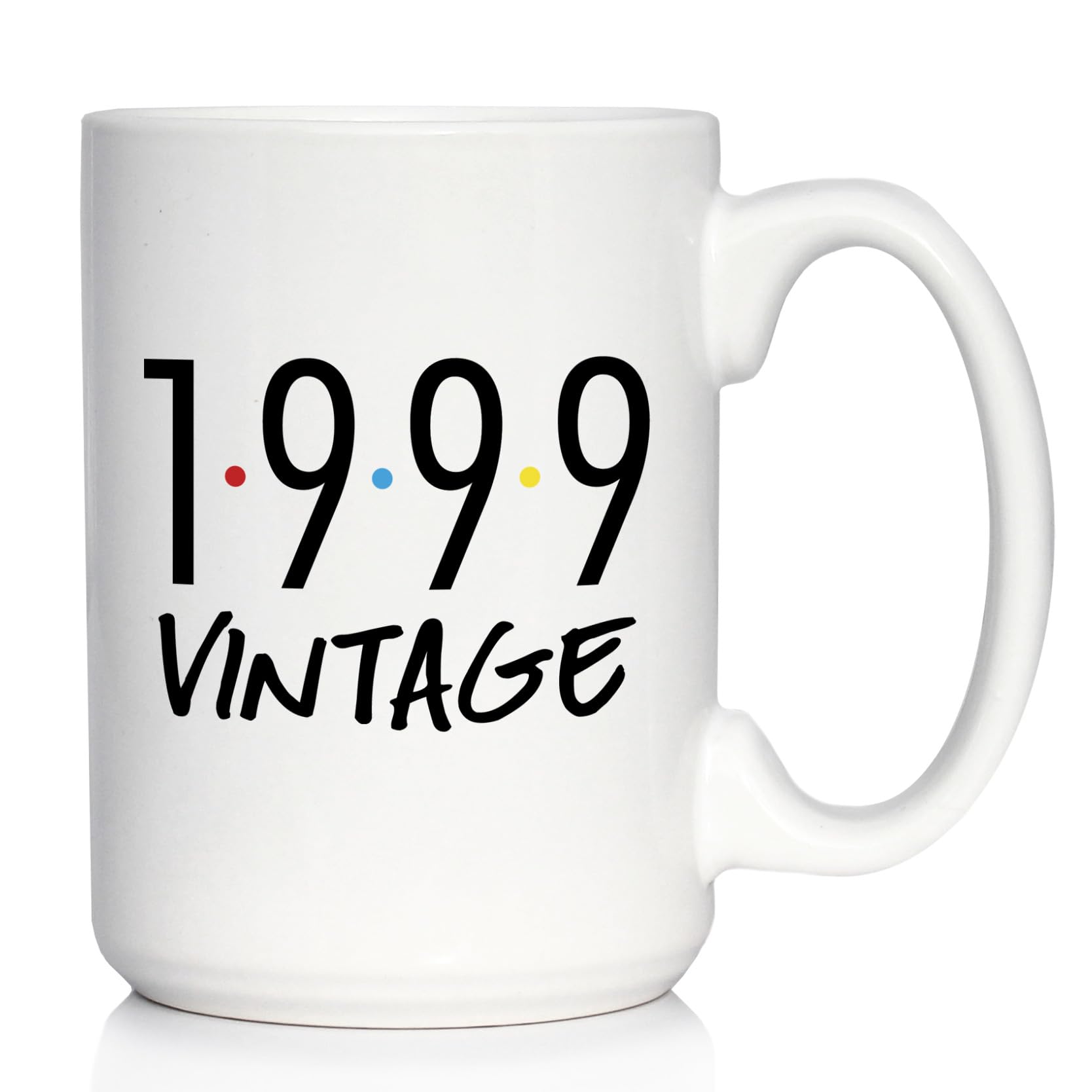 Vintage 1999 Coffee Mug - Fun 26th Birthday Gifts for Men & Women Turning 26 - Retro Ceramic Cups - Large 15oz