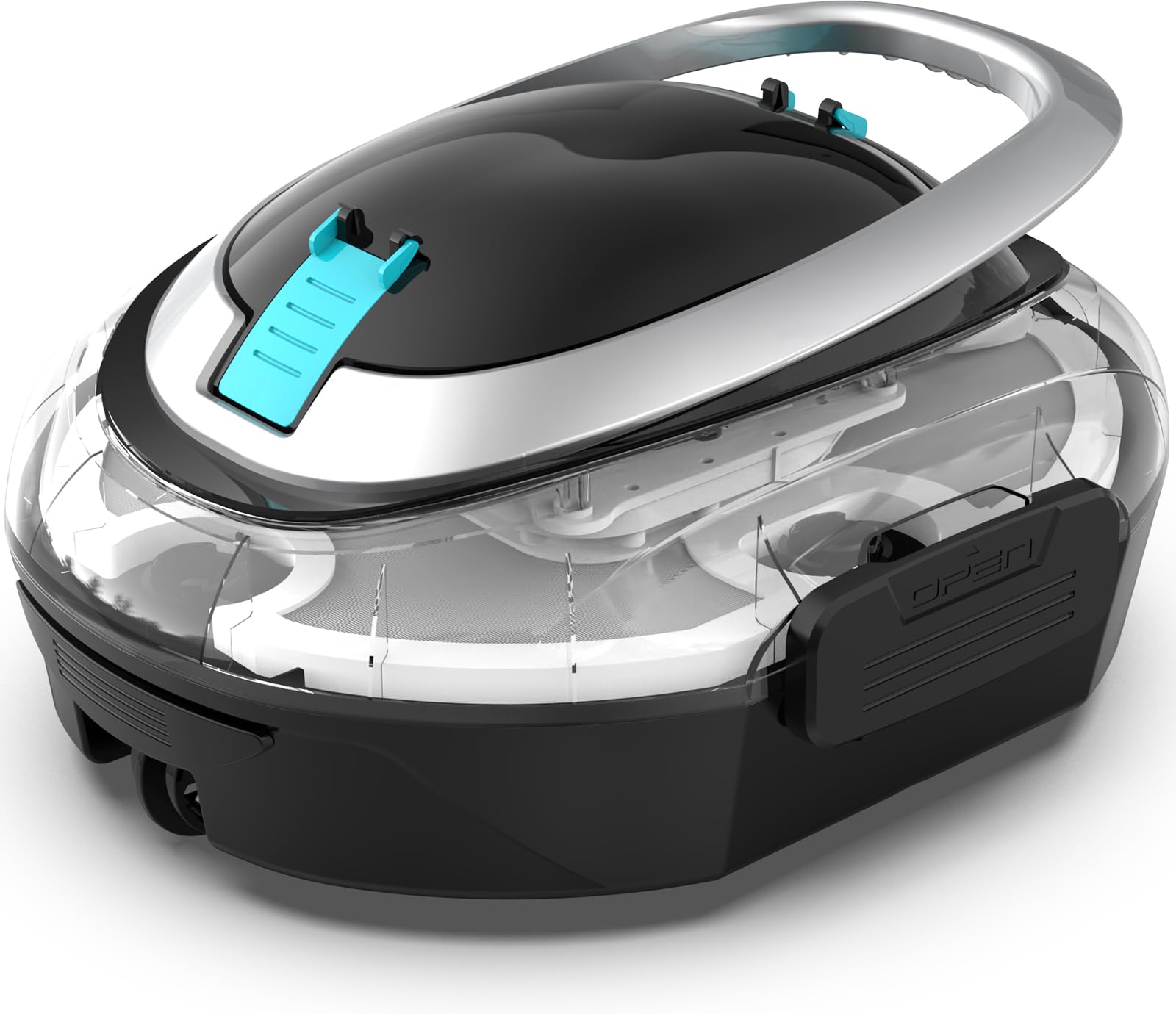 S2 Robot Piscine,Double Filtration,Aspirateur Piscine sans Fil | 90 Min d'Autonomie, Nettoyeur de Piscine Compact,Stationnement Automatique,pour Piscines Hors Sol Jusqu'à 80 m²,Noir Charbon