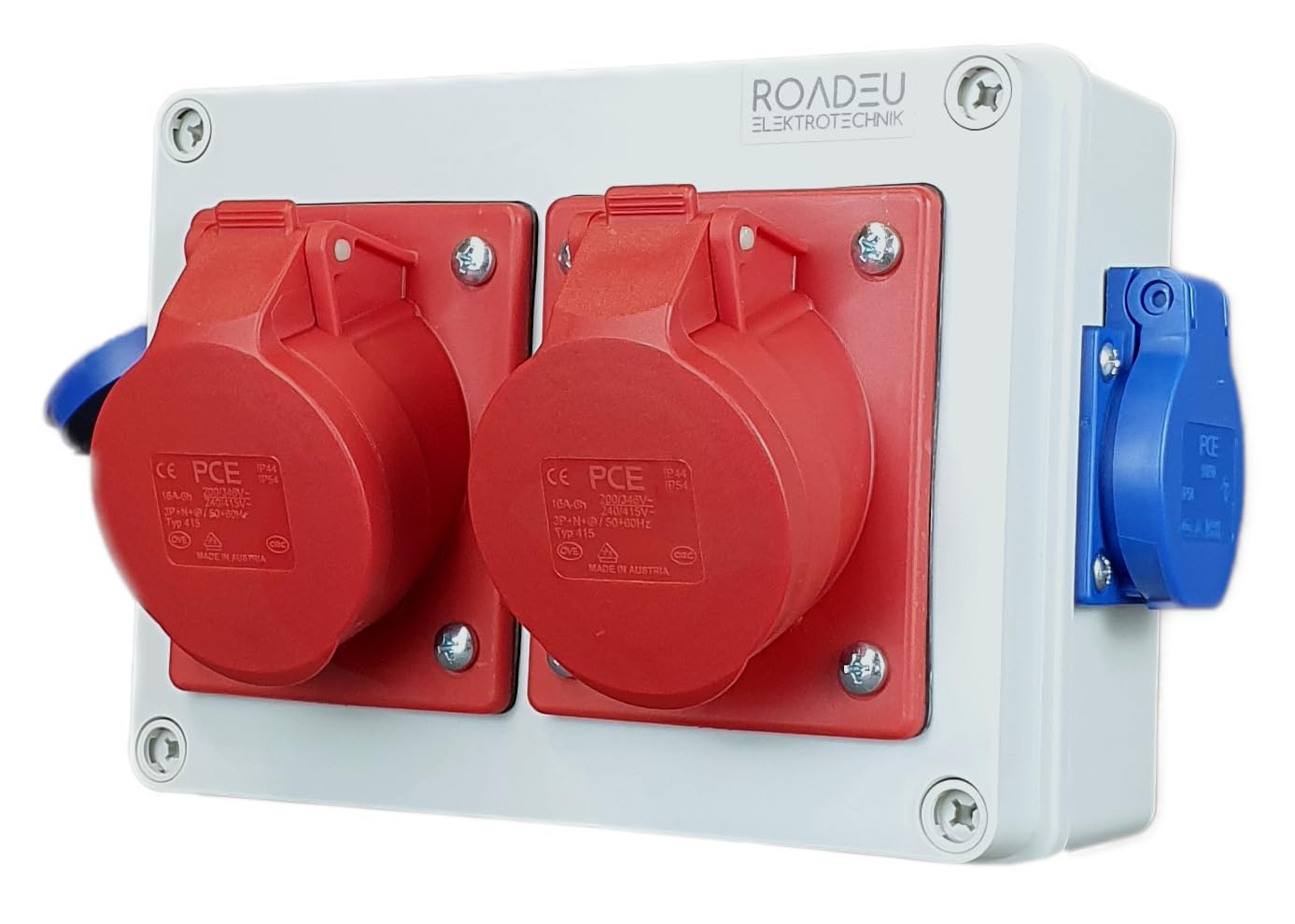 RoadEu Enchufes de Pared 2x Schuko 230V 2x CEE 16A Distribuidor de Corriente