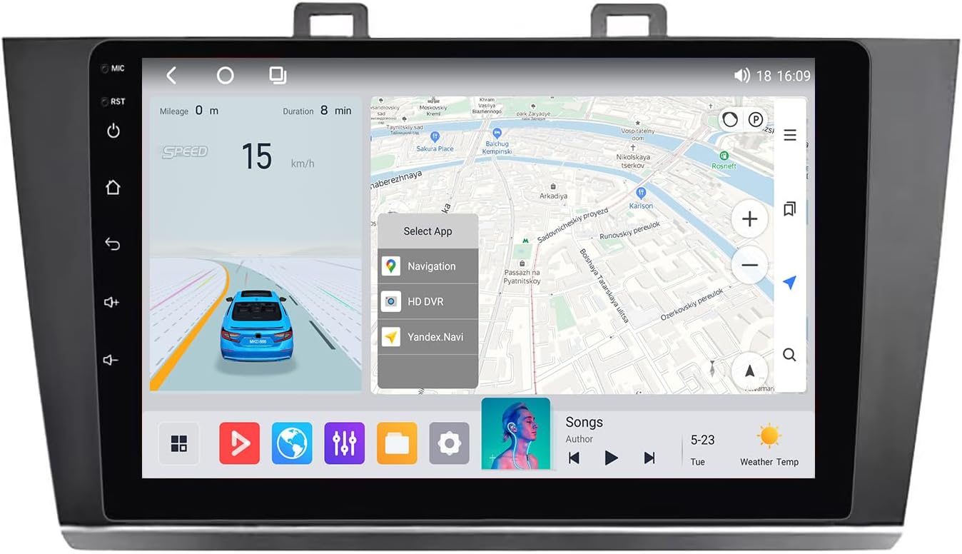 MekedeTech Android Car Stereo GPS Navigation for Subaru Outback Legacy 2015-2022 Head Unit,1280 * 720 Resolution 9 inch Touch Screen Upgrade with 4G LTE Wireless CarPlay/Android Auto,8 core 2+32G