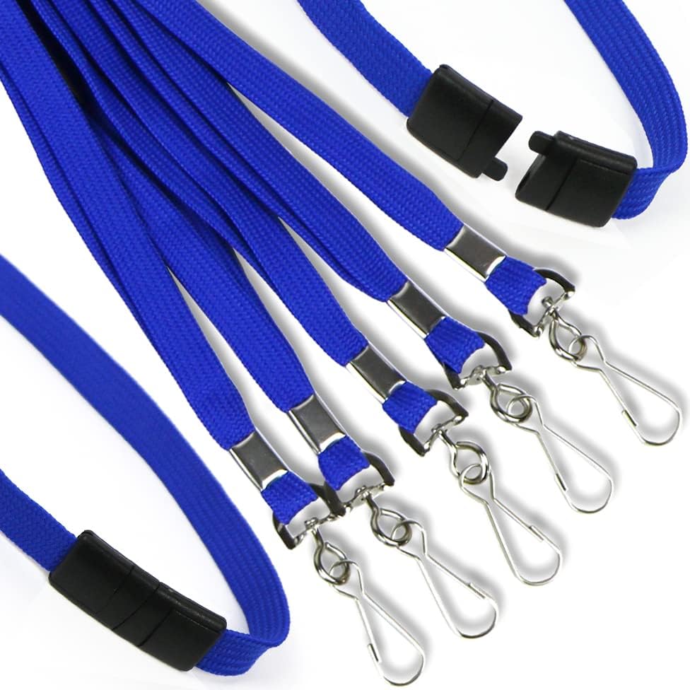 Ollain 25 Pack Breakaway Lanyard with J-Hook Bulk Flat Lanyards for Name tag ID Badges (Blue, Breakaway 25 Pack) - Image 7