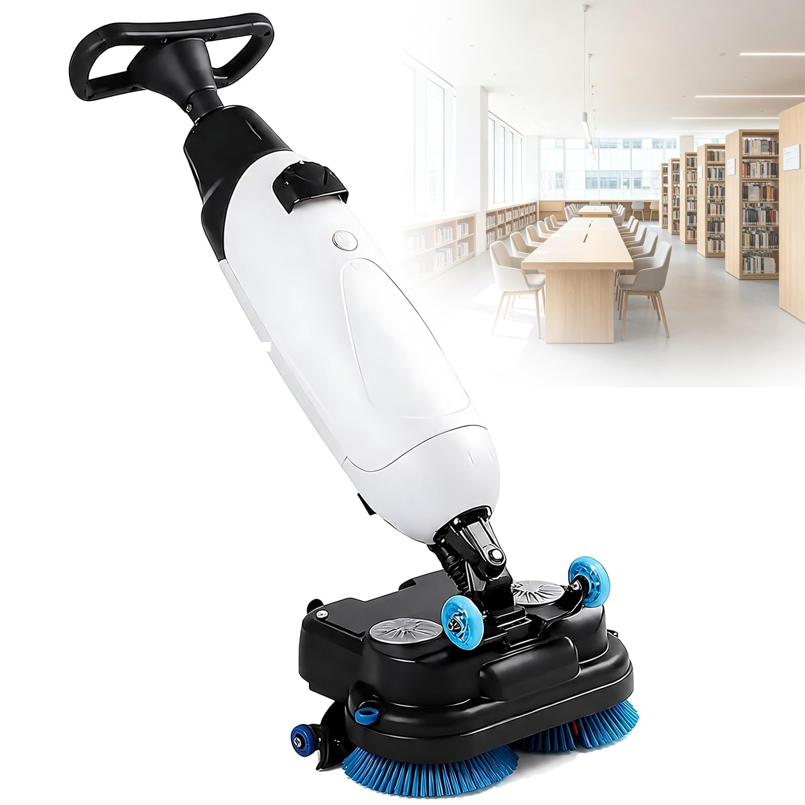 Fregadora De Suelos Comercial Ligera, Fregadora De Suelos Autopropulsada, Autonomía 120 Min, Funcionamiento Silencioso, para Pastelerías, Panaderías, Heladerías, Pubs | blanco
