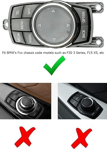 Miniatura 3 de iJDMTOY 1 anillo decorativo de aluminio azul compatible con BMW 1 2 3 4 5 6 7 Series X3 X4 X5 X6 consola central iDrive controlador multimedia
